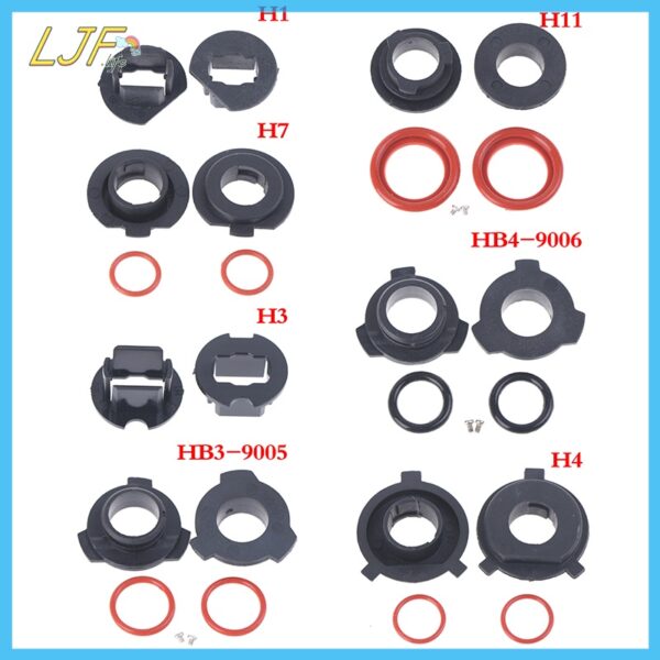 Ljf อะแดปเตอร์ซ็อกเก็ตหลอดไฟหน้า LED HB4 HB3 H11 H7 H4 H3 H1 2 ชิ้น