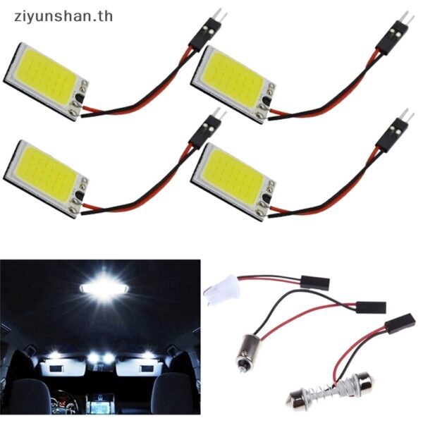 Ziyunshan หลอดไฟ LED 18 ดวง BA9S T10 Festoon 12V สีขาว สําหรับติดตกแต่งภายในรถยนต์ 1 ชิ้น