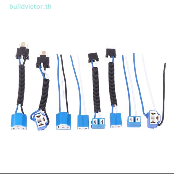 Buildvictor H7 H4 อะแดปเตอร์ซ็อกเก็ตหลอดไฟเซรามิค ตัวเมีย ตัวผู้ 12V 4A สําหรับรถยนต์ รถบรรทุก