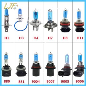 Ljf หลอดไฟซีนอน H1 H3 H4 H7 H11 9006 9007 12V สีขาว