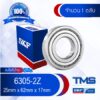 6305-2Z SKF ตลับลูกปืนเม็ดกลมล่องลึก ฝาเหล็ก 6305 2Z (25mm x 62mm x 17mm)