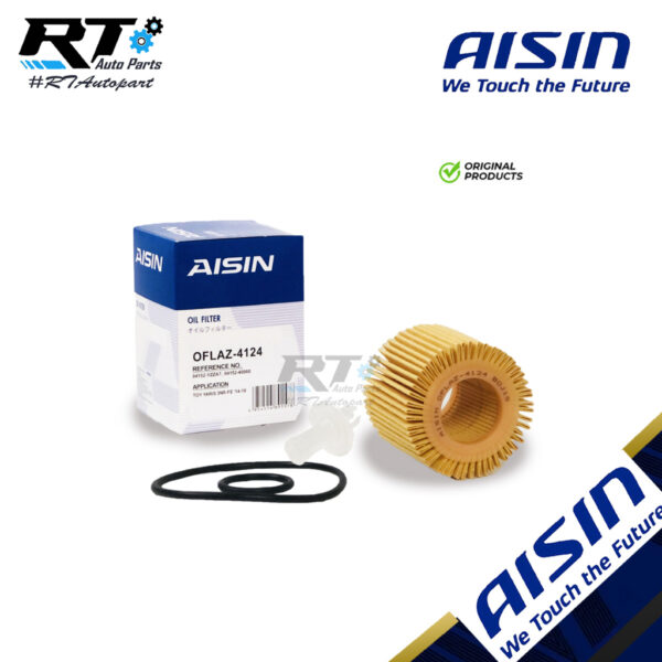 Aisin กรองน้ำมันเครื่อง Toyota Yaris 1.2 ปี14-17 Altis ปี12-20 เครื่อง Duo VVTi 1ZR 3ZR Prius / OFLAZ4124