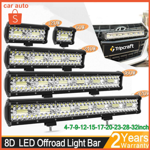 ไฟสปอตไลท์รถบรรทุก แสงสีขาว 12-24v ขนาด 62w-420w กันน้ำ กันกระแทก สปอตไลท์12vติดรถ ความสว่างสูง