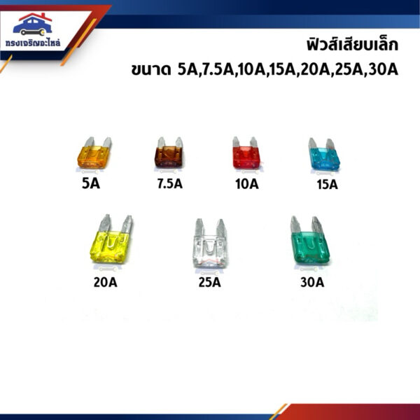 ฟิวส์เสียบเล็ก ฟิวเสียบ (Small) ขนาด 5A 7.5A 10A 15A 20A 25A 30A