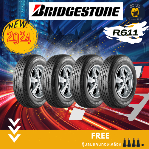 BRIDGESTONE รุ่น DURAVIS R611 ขนาด 215/70R16 ยางใหม่ปี 2024 (ราคาต่อ 4 เส้น) แถมฟรีจุ๊บลมตามจำนวนยาง✨✅