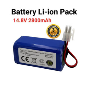 Battery แบตเตอรี่ เครื่องดูดฝุ่นอัตโนมัติ หุ่นยนต์ดูดฝุ่น Battery Pack Li-ion 14.4V-14.8v 2800 mAh ปลั๊กขาว ( 1 ก้อน)