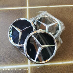 (ราคาต่อชุด 4 ฝา)*พร้อมส่งฝาครอบดุมล้อ Benz เบนซ์ ขนาด 75 มม. สีดำเงา สำหรับBenz #W124 #W202 #W210 #W211 #CClass #SClass